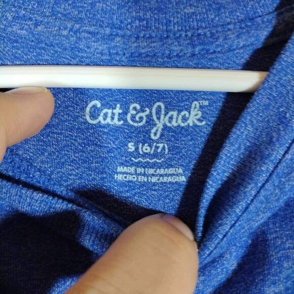Cat & Jack Tee Shirt Boys Size Small 6-7 Blue Short Sleeve Crew Neck - Picture 7 of 9